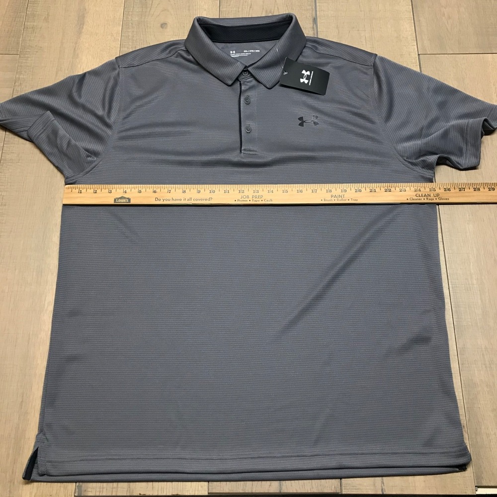 Under armour Polo Shirt Mens Size 2XL Gray Tech Golf Performance Short Sleeve UA - Picture 10 of 12